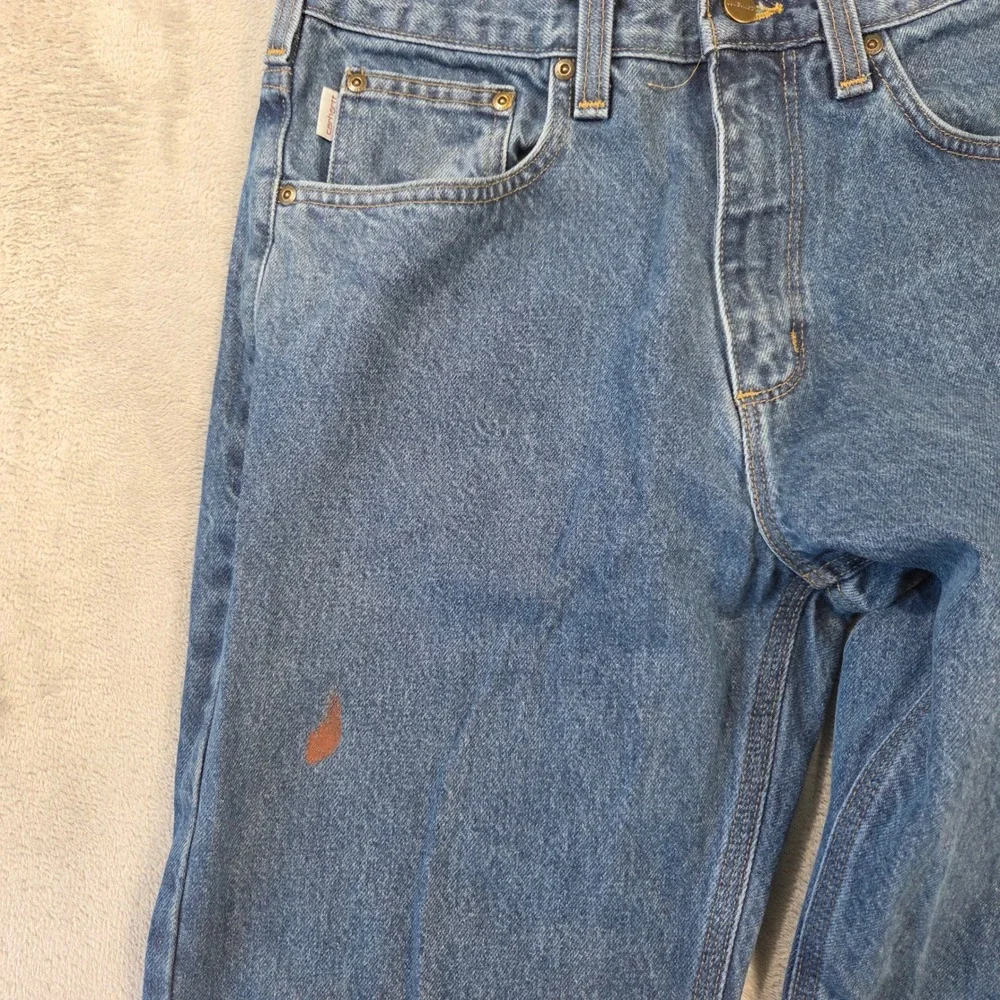 Carhartt Loose Fit Straight Leg Jeans Mens 32x34 Medium Wash Blue Denim 100086